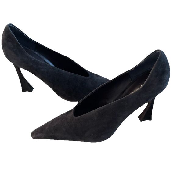 New Jeffrey Campbell Hints High Heel Pump Espresso Suede Pointed Stiletto Sz 9 - Picture 6 of 9